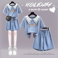 女童夏装套装2025新款夏款小女孩网红洋气时髦学生短裤