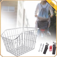 [Lsllb] Rear Bike Basket Wire Basket for Foldable Bikes Hiking