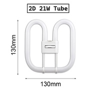 2 PC PACK | 2D 4 Pin 21w | Energy Saving | Compact Fluorescent Light | Day Light/ Cool white