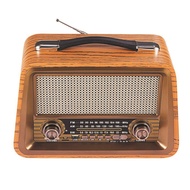 Yours -Portable Wooden Retro Radio Wireless Bluetooth Speakers HIFI Stereo AM/FM Radio Player USB TF