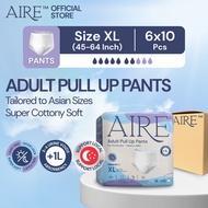 [Carton Deal] Aire Adult Diaper Pull Up Pants - Size XL (6x10 pcs) (High Absorbency, Tailored for As