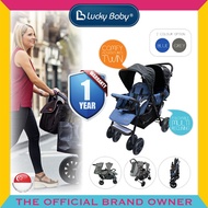 Lucky Baby®City Dou™ Plus Twin Stroller★Baby Twin Double Stroller★Front + Back reclining seats★