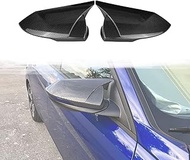 Mirror Cap Covers Ox Horn Style Compatible with Hyundai Elantra 2021-2023,Add-on Type Side Mirror Cover Cow Horn Look (Carbon Fiber Pattern)