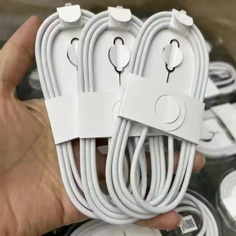 2Pcs 1M 3FT Fabric Nylon USB C to USB-C PD Type c Charger Cable For I Phone 15 16 16 pro max Samsung