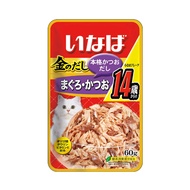 (ลด10%) Inaba เพาซ์แมว รสทูน่าขาวแดงชิ้นย่อย 60ก. (IC24) 48x60 g.