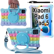 Tablet Cover For mi Pad 5/6 360 Rotating Stand Cover For MiPad 6/5 Pro Kids Soft Silicone Shell For Xiaomi Tablet Accessories