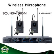 Wireless Microphone Soundvision SU-890D-II/BT หนีบปก 2 ตัว 2 เสา UHF SU-890D Make II ไมค์ลอย ไมค์ไร้