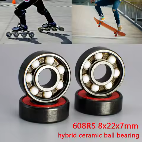 8pcs 608-2RS hybrid ceramic ball bearing Skateboard Wheel Bearing Steel ABEC-11 high speed Ball Bear