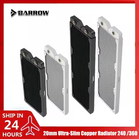 BARROW Ultra-Slim Watercooler Radiator 20mm 240 360 Computer Copper Water Discharge Liquid Heat-exch