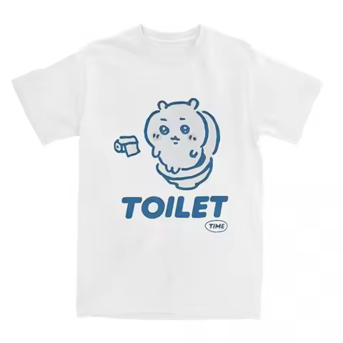 Anime Chikawa Toilet Time Printed T-shirt Men's and Women's T-shirt Men's Top Sports T-shirt 2026 Su