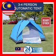 [ LOCAL READY STOCK ] 3-4 Person AUTOMATIC EASY CAMPING TENT Khemah sesuai untuk 3-4 Orang Kemping O