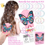 Girls DIY Rhinestone Machine Pretend Play Hair Accessories Clip Diamond Toy Educational Children Jew
