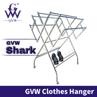 GVW SHARK Ampaian Penyidai Baju Foldable Clothes Drying Rack Stainless Steel Clothes Hanger Drying R