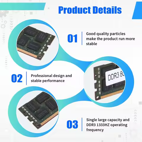 Top-Rated 8GB DDR3 1333MHZ Ecc Ram Memory PC3L-10600R 1.35V 2RX4 REG Ecc RAM