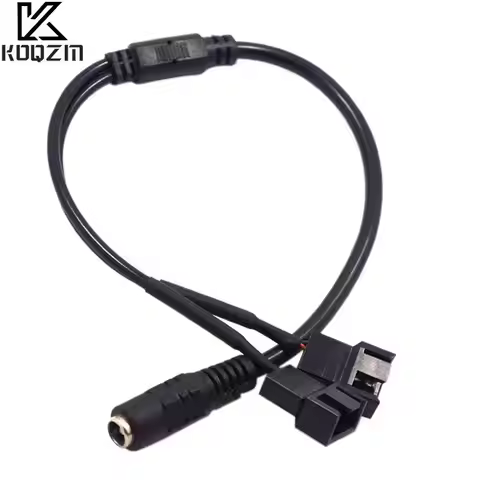 DC 5521 To 4Pin PWM 4 Pin 2 Way Computer PC Router Fan Power Adapter Cable 12V