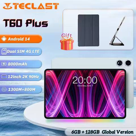 Teclast T60 Plus Tablet 12inch 2000*1200/Android 14/6GB RAM/128GB ROM/MTK Hrilo G88 8-Core/8000mAh/W