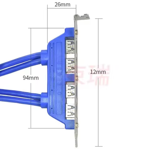 0.5m Front Panel Header 2 19/20Pin to 4 USB 3.0 Female Chassis Back Panel Port Extension Cable with 