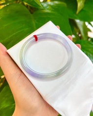 冰種 天然翡翠 緬甸 A玉 玉鐲 • 冰種木那春帶彩貴妃鐲