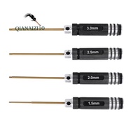 4 Pcs 1.5 / 2.0 / 2.5 / 3.0 mm Hex Screwdriver Set Titanium Hex Wrench Tool Set for Multi- FPV RC To