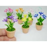 Miniature Lotus In Pots Clay Flowers Decorations