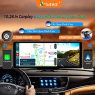 Aasaviz CP10  CarPlay Android Auto Mobile Screen Projection Dash Cam Front 4K And Back 1080P Bluetooth 5.0 FM Voice Control Navigation