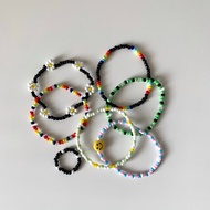 Colorful Rainbow Ateez Wooyoung Choi San Yunho Kpop Inspired Beads Bracelet Ring Korean Ins Style Ha