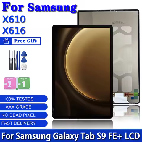 12.4"inch For Samsung Tab S9 FE+ Plus X610 X616 SM-X610 SM-X616B LCD Display Touch Screen Digitizer 