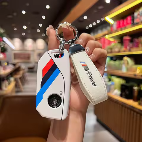 Baking Paint Style Car Key Case Cover Protect Fob Accessories For 7 Series I7 X7 G07 LCI I20 U11 IX 