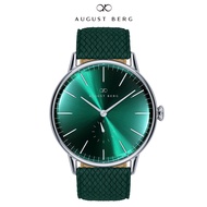 August Berg Serenity Classic Greenhill Watch with Dark Green Perlon Strap