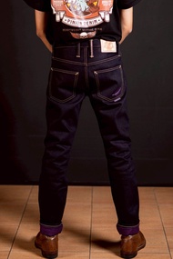 pinion x lanna denim 21.5oz Zeus (ซุส) indigo x purple Japan silver x gold x red selvedge limited 47