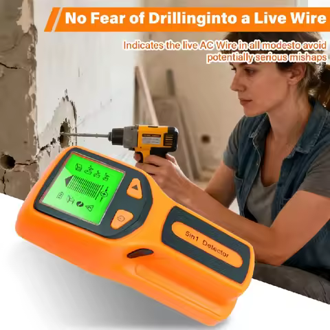 New 5-in-1 Wall Detector Handheld Screw Column Detector Live AC Cable Detector, Cable, PVC Water Pip