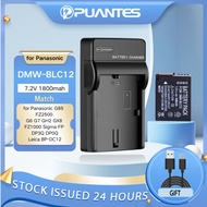 PUANTES DMW-BLC12 camera battery+single slot USB charger angkop para sa Panasonic G85 FZ2500 G6 G7 G