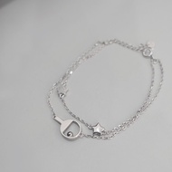 Star Table Tennis Bracelet Sports Jewelry Racket Niche Simple Silver Niche Design Premium QQ0916
