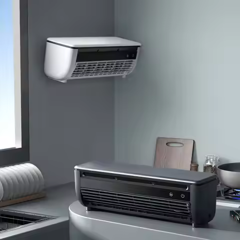 Wall-Mounted Air Cooling Fan 6000mAh Rechargeable Desktop Fan 3 Speeds Leafless Electric Fan Home Ki