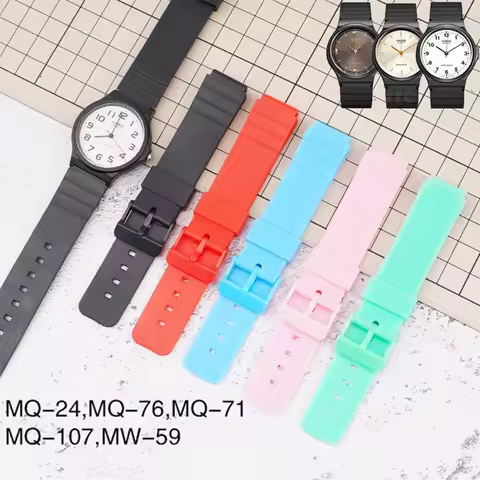 Strap for Casio MW-59 MQ-24 MQ-27 MQ-76 MQ-71 MQ-107 MW-59 Watch Band Replace Colorful Resin Rubber 