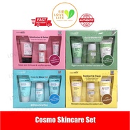 Cosmoderm Skincare Set - Vitamin E (Radiant & Clear) / Tea Tree (Acne Starter) / Niacinamide (Glow) 