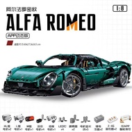 Alfa Diecast Car Model High Difficulty Assembly Racing Car Toy Gift for Boys Hell Level Building Blo