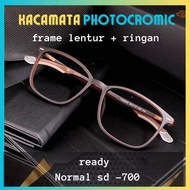 TERBARU Kacamata Minus Photocromic Pria Optik Ori Asli Elegan Frame Lentur