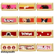 New Personalized Signature Words Italian Charms Link Fit 9mm Stainless Steel Bracelet Making DIY Jew