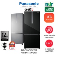 [NUR] Panasonic 465L Inverter 2-Door Bottom Freezer Refrigerator | NR-BX471CPSM NR-BX471WGKM Fridge 