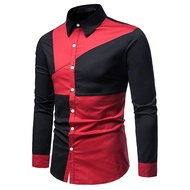 Áo sơ mi áo sơ mi nam dài tay lụa phối màu thời trang nam độc đáo - mẫu hót H36