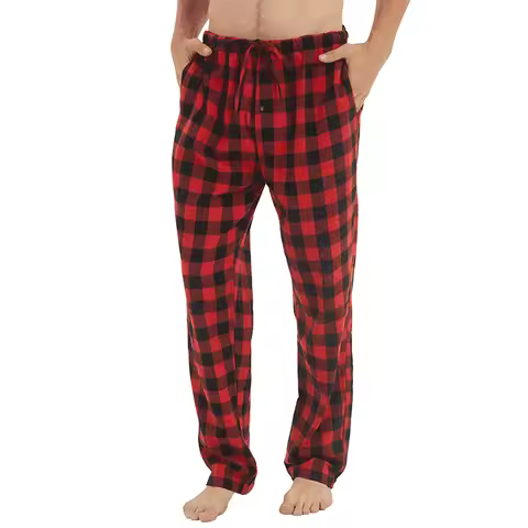 Mens Flannel Pajama Mens Flannel Pjs Pants Lounge Pants with Pockets Plaid Mens Pajama Bottoms Pajam