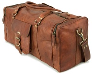 Berliner Bags Vintage Leather Duffle Bag New York for Travel or the Gym, Overnight Bag for Men and W