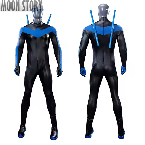 Anime Nightwing Jumpsuit Costume Dick Grayson Cosplay Costume Elastic leather