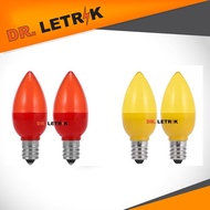[ 2PCS ] LED Candle Bulb E12 0.5W Yellow / Red Bulb 蜡烛小灯泡 / 神台灯座灯泡