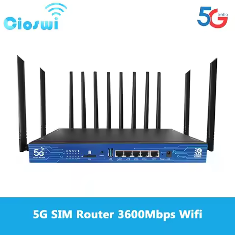 High Speed 5G Router SIM Card 3600Mbps WiFi 5G NR NSA Modem WIFI6 MESH Openwrt USB3.0 4T4R Antenna