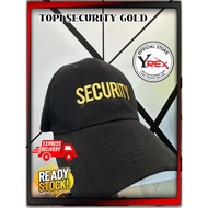 Topi Wording SECURITY warna SULAM GOLD-Kain tebal 100% Cotton