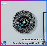 Acrylic material wall clock Muslim clock jam dinding black wall clock modern living room 28CM jam di