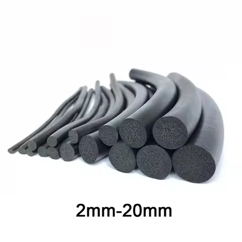2/3/4/5/6/7-20mm EPDM Rubber Foam Seal Black Round Sponge Rubber Ring Used for Door Sealing and Car 