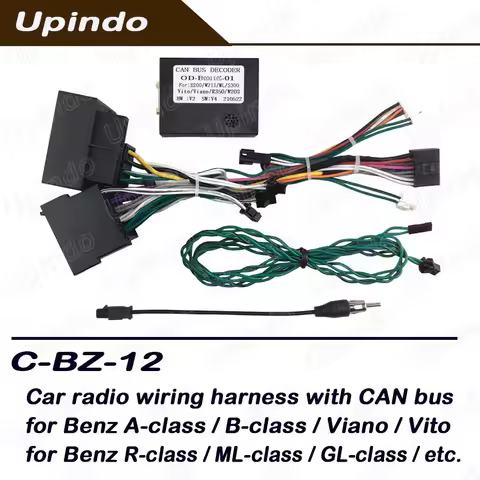 Upindo Car Android Radio Wiring Harness CAN Bus Power Cable Connector for Benz B200 W211 ML Vito Via